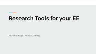 Research tools for the Extended Essay [upl. by Minor]