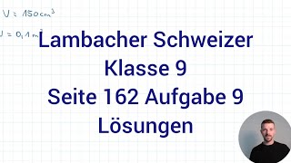 Kugel Volumen amp Oberflächeninhalt berechnen  Lambacher Schweizer Mathe 9 NRW G9 Seite 162 Aufgabe 9 [upl. by Hike]