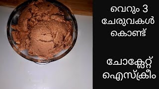 3 ചേരുവകൾ കൊണ്ട് ചോക്ലേറ്റ് ഐസ്ക്രീം  Chocolate Ice Cream Recipe in Malayalam  Kerala Recipes [upl. by Ace]