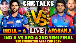 INDA vs AFGA Match live  India A vs AfghanistanA live  T20 Emerging Asia Cup 2024 [upl. by Erek]