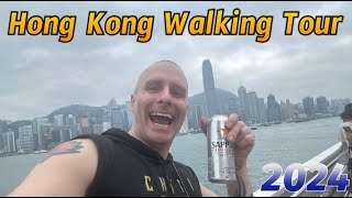 Hong Kong Walking Tour 2024 [upl. by Devan463]