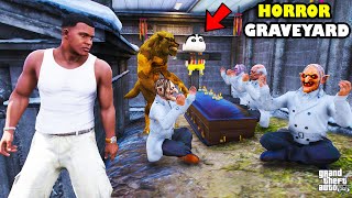 Franklin Went Inside THE HORROR GRAVEYARD In GTA 5  SHINCHAN and CHOP [upl. by Jamin]