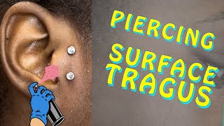 surface tragus piercing [upl. by Ahsiym]