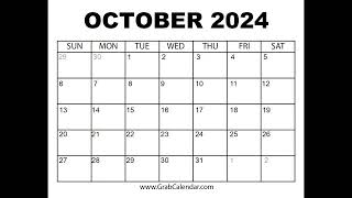 Printable October 2024 Calendar [upl. by Normy]