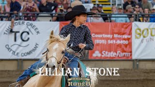 Lillian Stone Barrel Racer competing in the SLO Sheriffs Rodeo 2024 [upl. by Ezirtaeb]