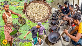 Biggest Makhana Factory Process😋गांव के लोग मिलकर बनाते हैं मखाने Rs 1000 Per Kg l Bihar Food [upl. by Lazor]