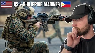 British Soldier Reacts to US Marines Combat Training with Philippine Marines Part 1 [upl. by Shiller]