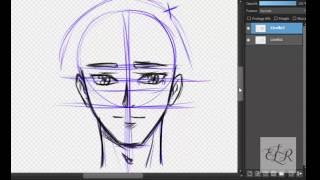 Tutorial manga  Come disegnare un viso maschile [upl. by Juley]