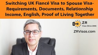 Switching UK Fiancé Visa to Spouse Visa 2024 Visa Cost Requirements Documents Income Living Together [upl. by Mcilroy156]