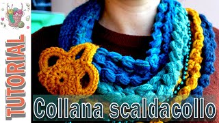 TUTORIAL COLLANA SCALDACOLLO UNCINETTO🧣  tutorial per creare una sciarpa uncinetto punto puff [upl. by Truelove]