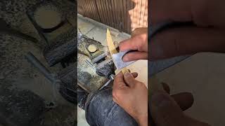 Making a wood knife 🗡️ wood woodcarving carpentry woodcaving woodwork diy woodcraft woodwork [upl. by Alyar725]