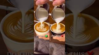 Latte art Tips 😱 coffeart coffeeart latteeart latteartbasic artlatte cafelatteart tips [upl. by Poliard728]