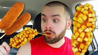 Trying Korean Corn Dogs for the FIRST TIME Honest Review [upl. by Ayanat]