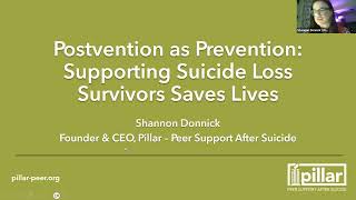 Postvention as Prevention Supporting Suicide Survivors Saves Lives [upl. by Cesar701]