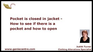 How to unpick pocket in suit jacket [upl. by Oria]