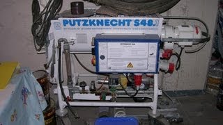 Gipsputz  Innenputz mit einer Putzknecht S48 Putzmaschine [upl. by Charleton894]