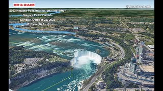 2023 Niagara Falls International Marathon fly over the marathon 3D course map [upl. by Antony406]