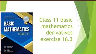 class 11 derivative exercise 163 [upl. by Biegel683]