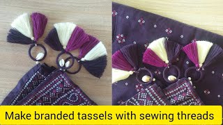 how to make tassels with sewing threadsduppta embalishment ideashandmade tassels [upl. by Latoya]