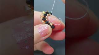 1 minute how to make fan earrings with bicone and pearl super easy diy [upl. by Acimad]