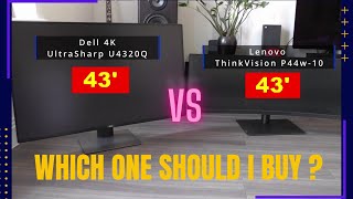 Dell UltraSharp U4320Q vs Lenovo ThinkVision P44w10 Monitor Comparison [upl. by Lebasile]