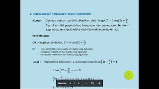 Aplikasi Turunan Fungsi Trigonometri Laju Perubahan Kecepatan dan Percepatan sudut [upl. by Hilaria]