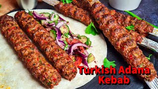 Homemade Turkish Adana Kebab Recipe  Adana Kebab With Homemade BBQ Skewers  Turkish Kebab [upl. by Assiralk]