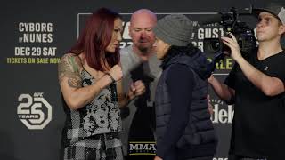 UFC 232 Cris Cyborg vs Amanda Nunes Staredown  MMA Fighting [upl. by Ury]