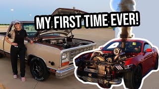 I raced Westens Cummins Mustang in My Twin Turbo LS Truck [upl. by Arretak]