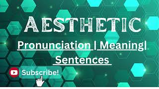 How to Pronounce Aesthetic  British Pronunciation vocabularyhouseofficials britishpronunciation [upl. by Hammock]