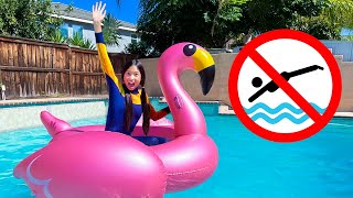 Wendy and Emma Learn Important Safety Pool Rules for Children [upl. by Illak447]