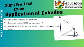 2024 Pre Trial Exam Mathematics P1  Application of calculus Mpumalanga [upl. by Chatterjee]