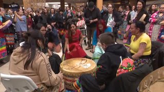 National Ribbon Skirt Day round dance  APTN News [upl. by Earezed]