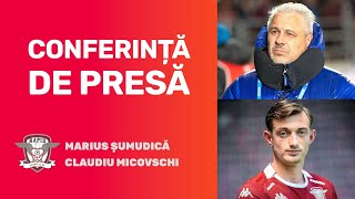 Conferință de presă Rapid » Marius Șumudică și Claudiu Micovschi prefațează duelul cu UTA Arad [upl. by Linsk]