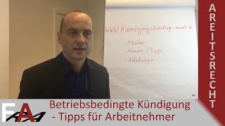 Betriebsbedingte Kündigung  Tipps für Arbeitnehmer  Arbeitsrecht [upl. by Ytsur601]