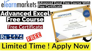 Advanced Excel Free Course With Free Certificate  Excel Free Course With Free Certificate [upl. by Stenger940]