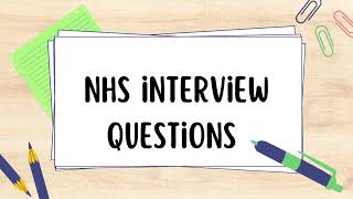 Nhs interview questions nhs nhsukjobs nhsuk [upl. by Kcinom]