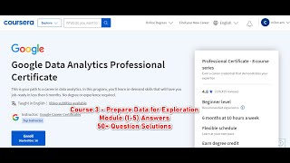 Google Data Analytics  Course 3  Module 15 Solution  Coursera [upl. by Orman]