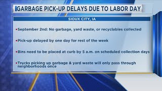 Garbage PickUp Delays Due to Labor Day [upl. by Nuahsyt]