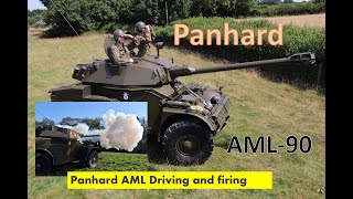 Panhard AML 90 AML90 armoured car driving and firing video Vehicle blindee a France [upl. by Mclaughlin209]