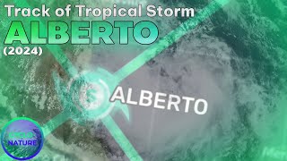 Track of Tropical Storm Alberto 2024 [upl. by Ailekat]