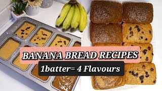 Making Banana Bread in 4 Variants  Tips and Preferences [upl. by Dadirac]