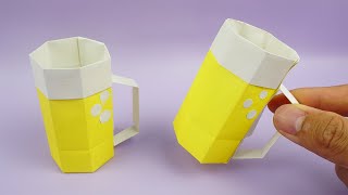 Bierkrug aus papier basteln  Basteln mit papier  DIY Bastelideen [upl. by Dunkin]