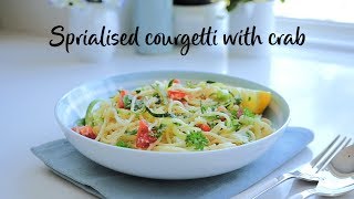 Slimming World Synfree spiralised courgetti with crab recipe  FREE [upl. by Justinn]