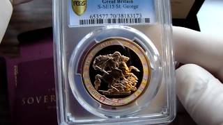 2017 Pistrucci £5 Sovereign Gold Proof Coin PCGS MS70 DMPL [upl. by Jovitah604]