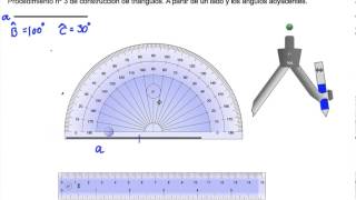 Construcción de un triángulo a partir de un lado y los ángulos adyacentes procedimiento nº 3 [upl. by Notac554]