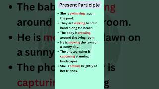 Present Participle  Form of verb  Basic English Grammar shorts [upl. by Htrowslle]