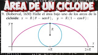 Área Bajo La Curva Paramétrica de Un Cicloide  Curvas Paramétricas  Calculo Integral [upl. by Dusen]