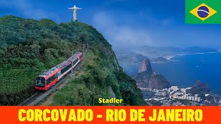 Cab Ride Corcovado Rack Railway Rio de Janeiro  Brazil train drivers view 4K [upl. by Nylyrehc]