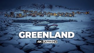 FLYING OVER GREENLAND 4K Ambient Drone Film  Music for beautiful relaxation [upl. by Klement]